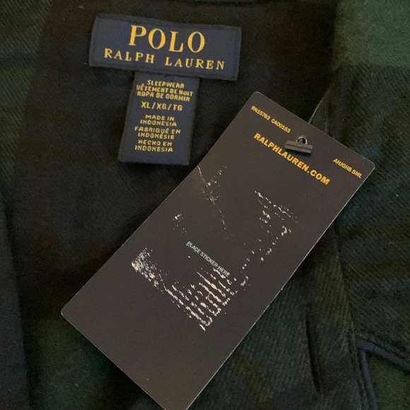 Polo by Ralph Lauren Loungewear Top Shirt XL NWT Green Blue - Picture 4 of 5